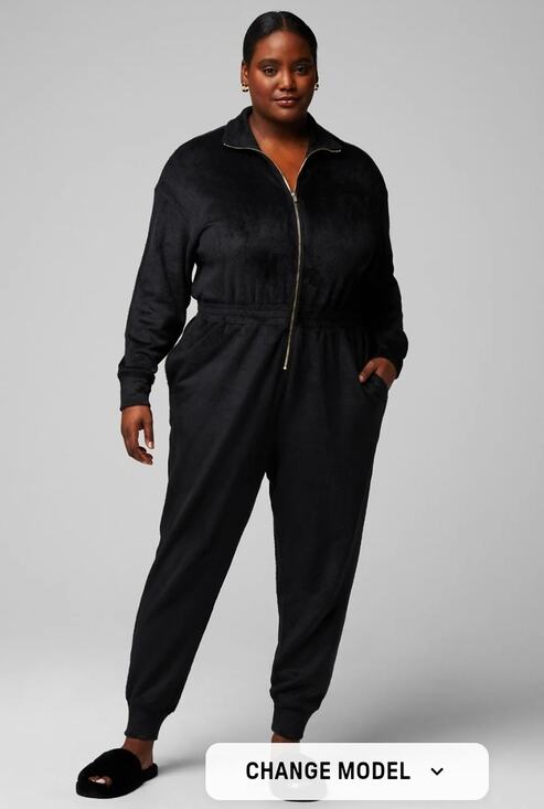 Fabletics Pants - Fabletics Jumpsuit Onesie Cozy Cord Black NWOT XXL/1X Soft Stretchy Athleisure